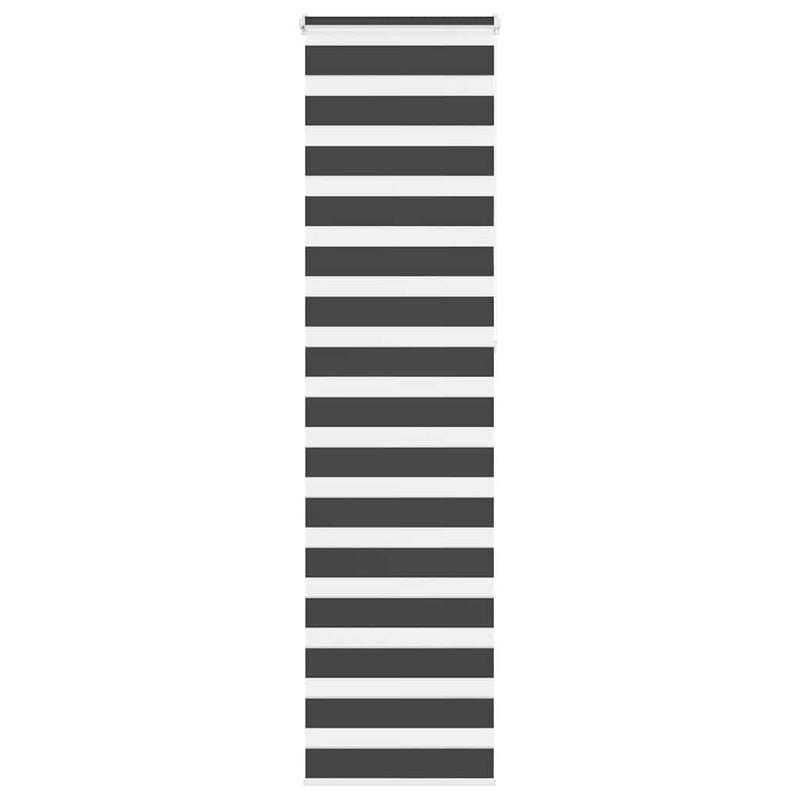 Jaluzea tip zebra neagră lățime țesătură 55,9 cm poliester