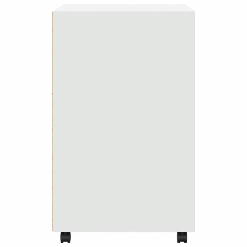 Dulap cu roți, alb, 60x48x81 cm, lemn prelucrat