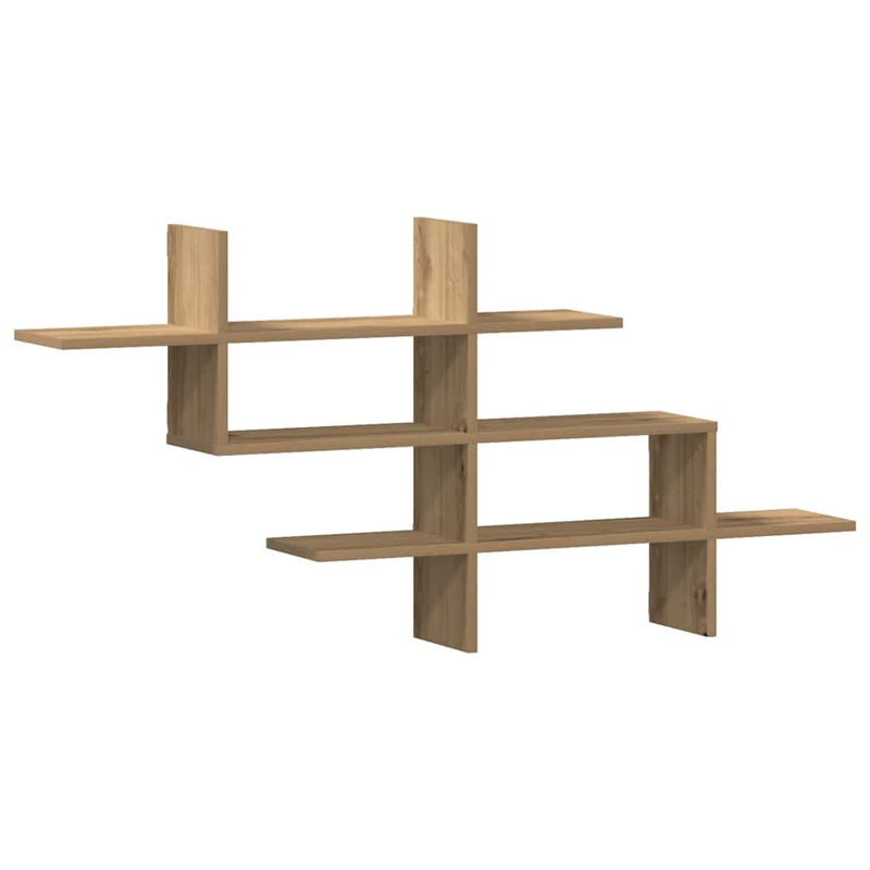 Raft de perete stejar artizanal 124,5x18x60,5 cm lemn prelucrat