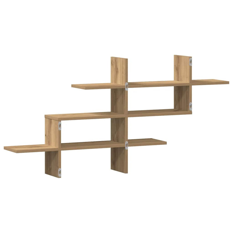 Raft de perete stejar artizanal 124,5x18x60,5 cm lemn prelucrat