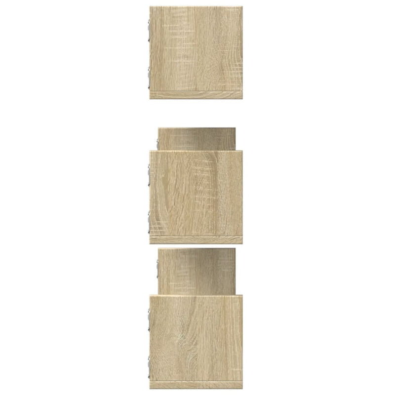Rafturi perete 3 buc. stejar sonoma 80x18x18 cm lemn prelucrat