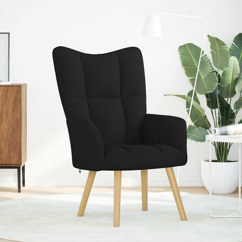 Scaun de relaxare, negru, material textil