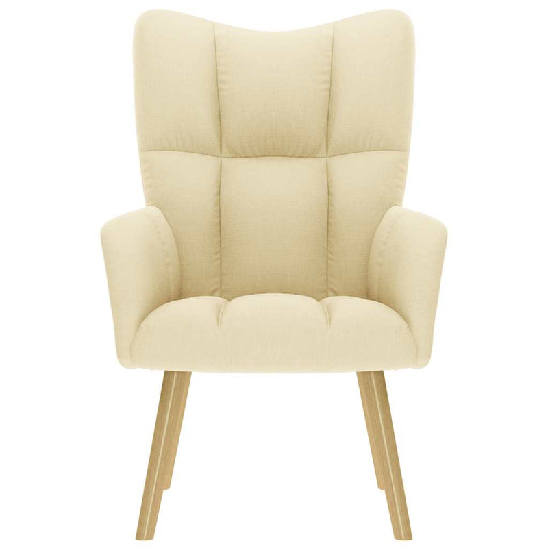 Scaun de relaxare, crem, material textil