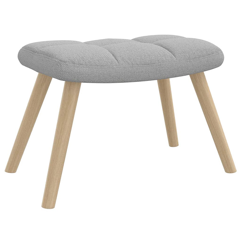 Scaun de relaxare cu taburet din material gri nor