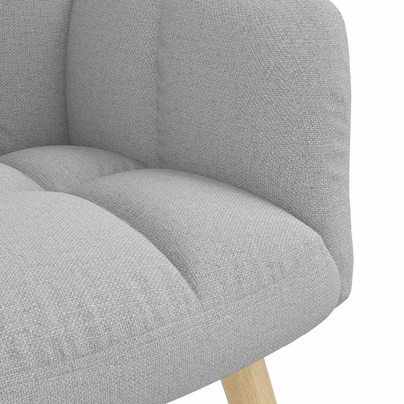 Scaun de relaxare cu taburet din material gri nor