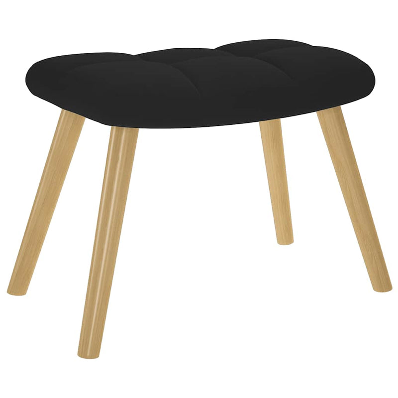 Scaun de relaxare cu taburet, negru, textil