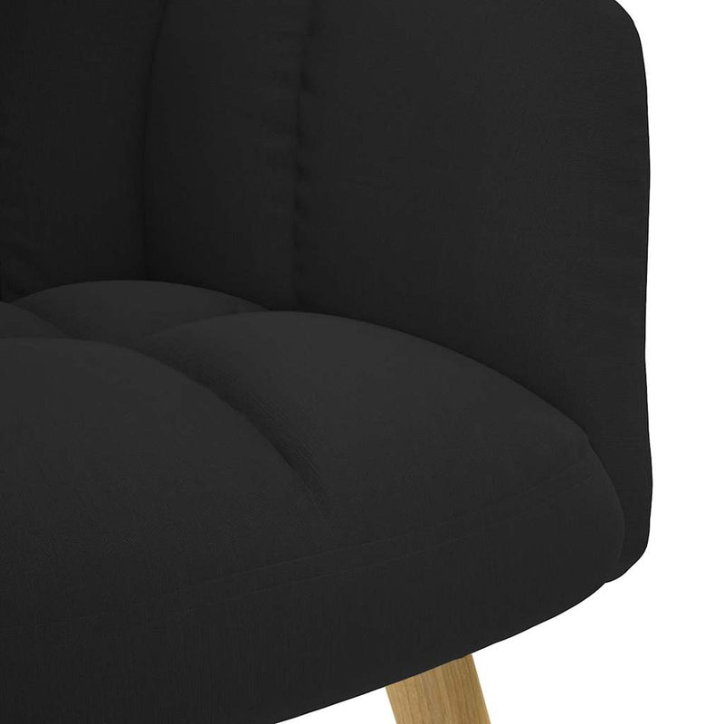 Scaun de relaxare cu taburet, negru, textil