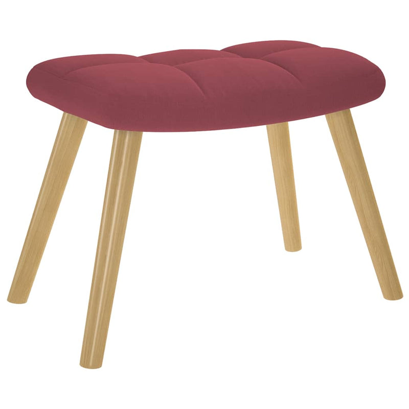 Scaun de relaxare cu taburet, roșu vin, textil