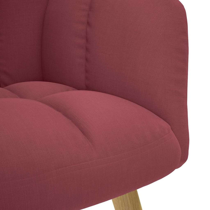 Scaun de relaxare cu taburet, roșu vin, textil