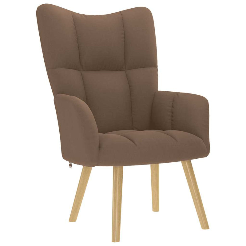 Scaun de relaxare cu taburet, maro, textil