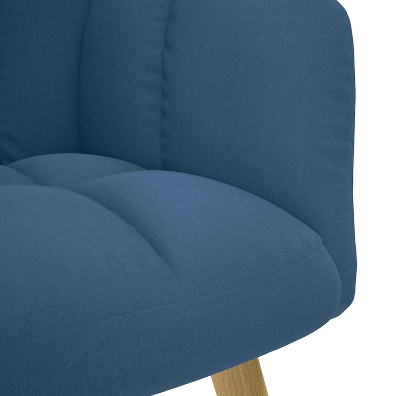 Scaun de relaxare cu taburet, albastru, textil