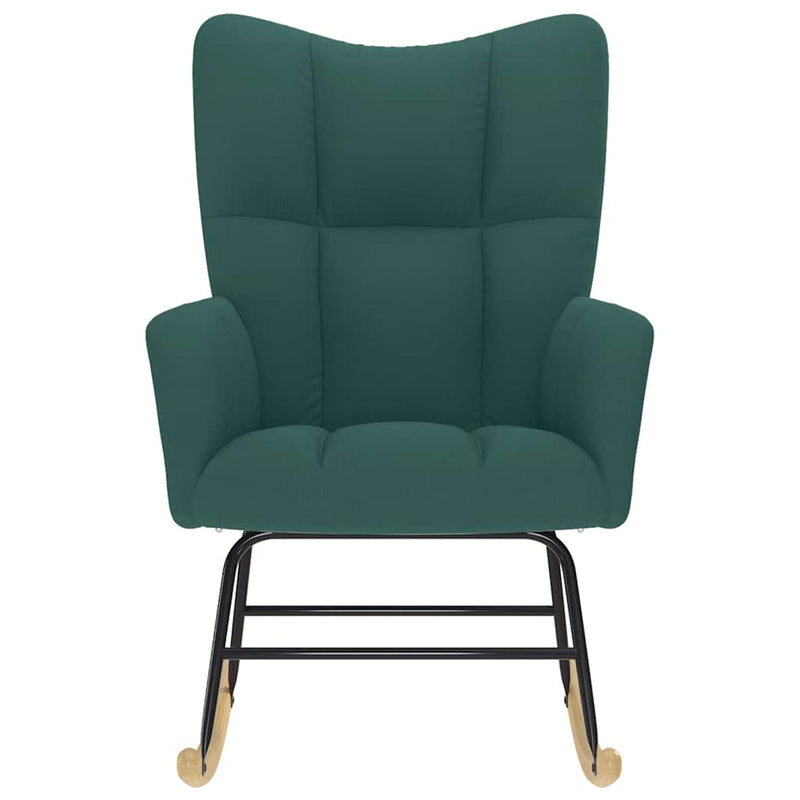 Scaun balansoar, verde închis, material textil