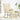 Scaun balansoar cu taburet, crem, material textil