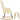 Scaun balansoar cu taburet, crem, material textil