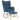Scaun balansoar cu taburet, albastru, material textil