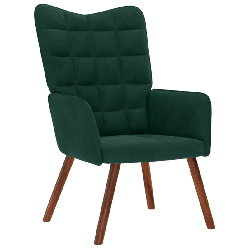 Scaun de relaxare, verde închis, catifea