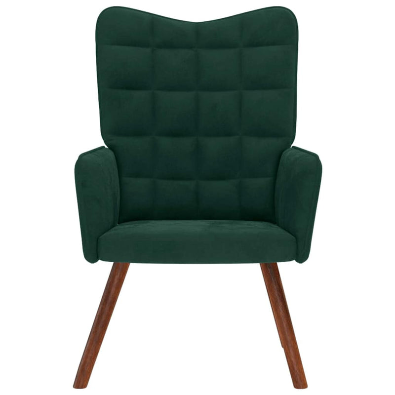 Scaun de relaxare, verde închis, catifea