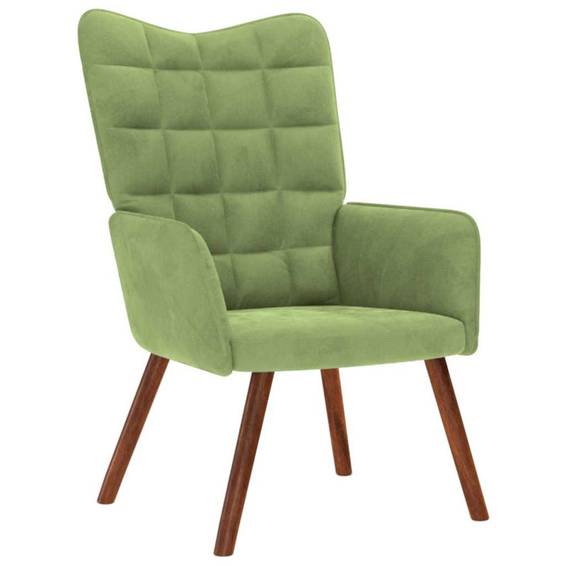 Scaun de relaxare, verde deschis, catifea