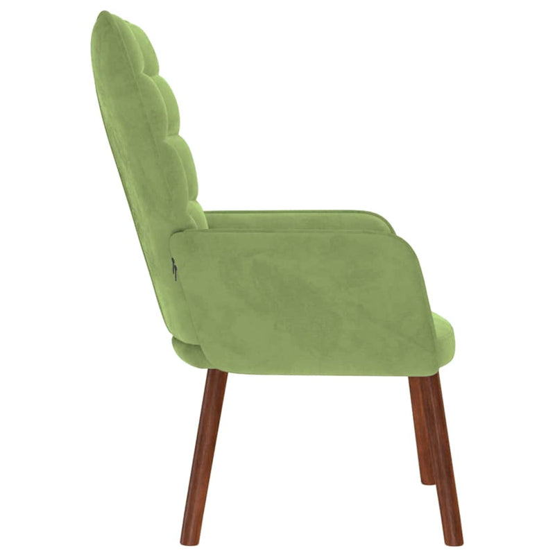 Scaun de relaxare, verde deschis, catifea