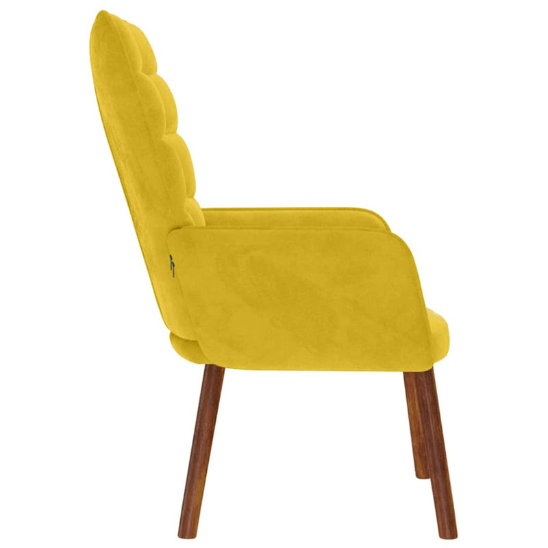 Scaun de relaxare catifea galbena