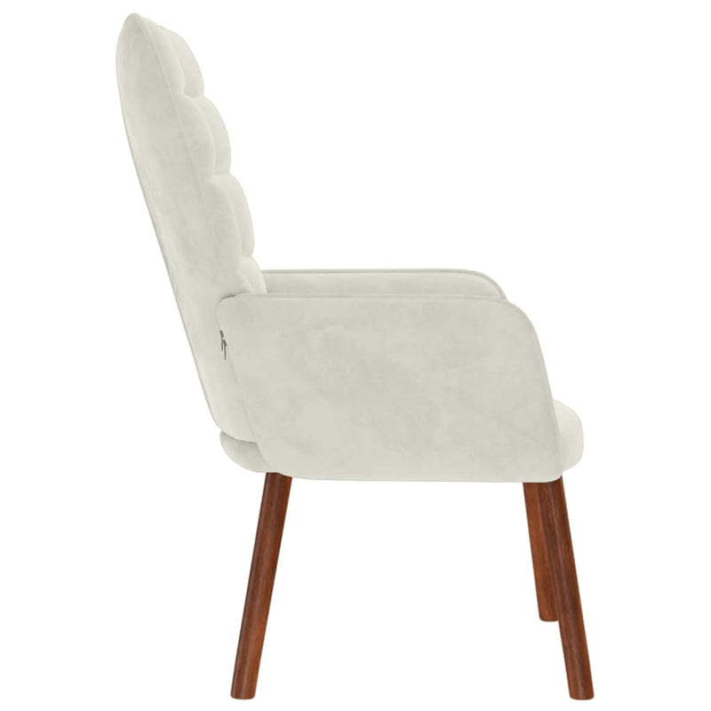Scaun de relaxare, crem, catifea