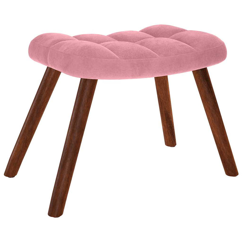 Scaun de relaxare cu taburet, roz, catifea