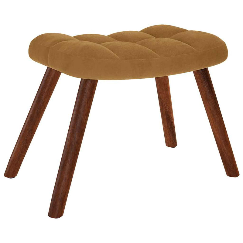 Scaun de relaxare cu taburet, maro, catifea