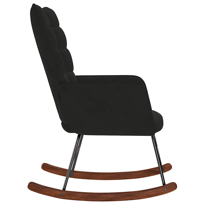 Scaun balansoar, negru, catifea