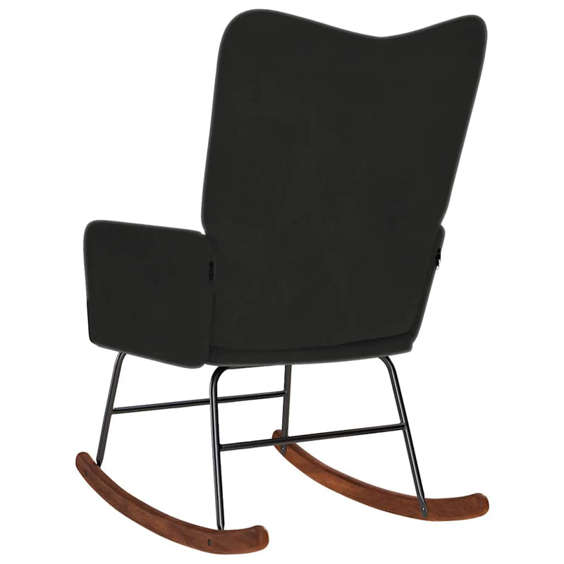 Scaun balansoar, negru, catifea