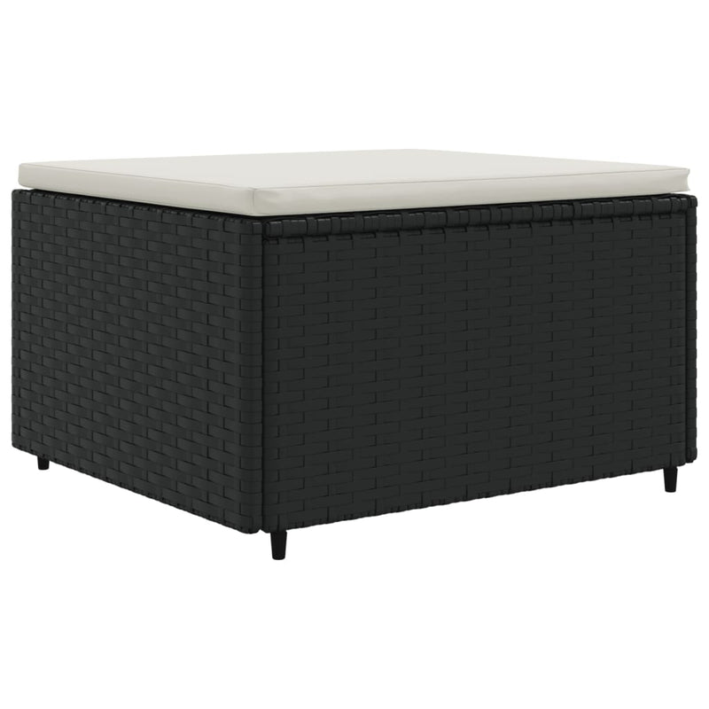 Set mobilier relaxare grădină 4 piese cu perne poliratan negru