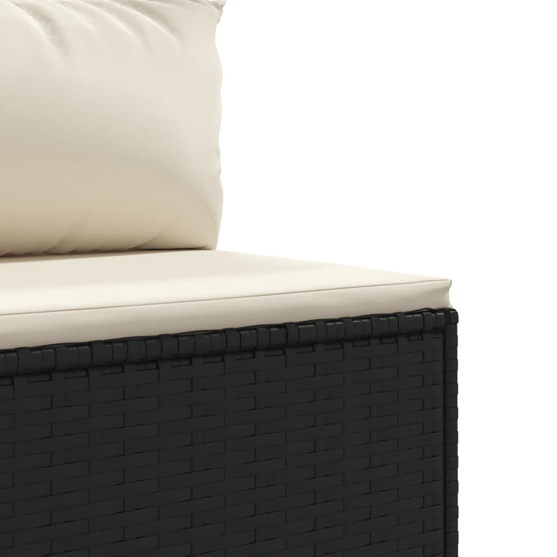 Set mobilier relaxare grădină 4 piese cu perne poliratan negru