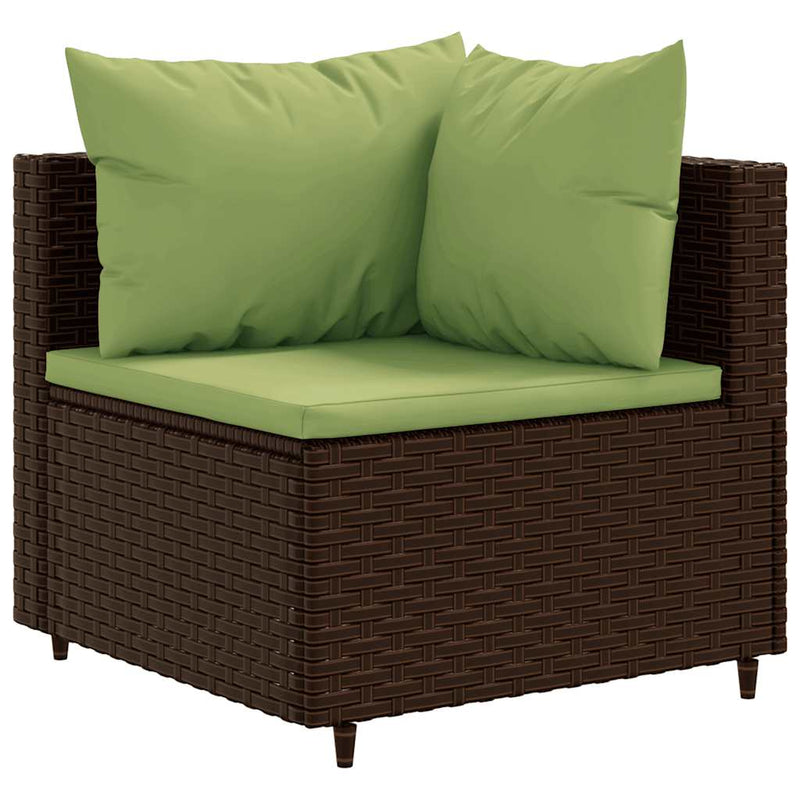 Set mobilier de grădină cu perne, 4 piese, maro, poliratan