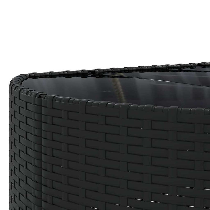 Set mobilier de grădină cu perne, 5 piese, negru, poliratan
