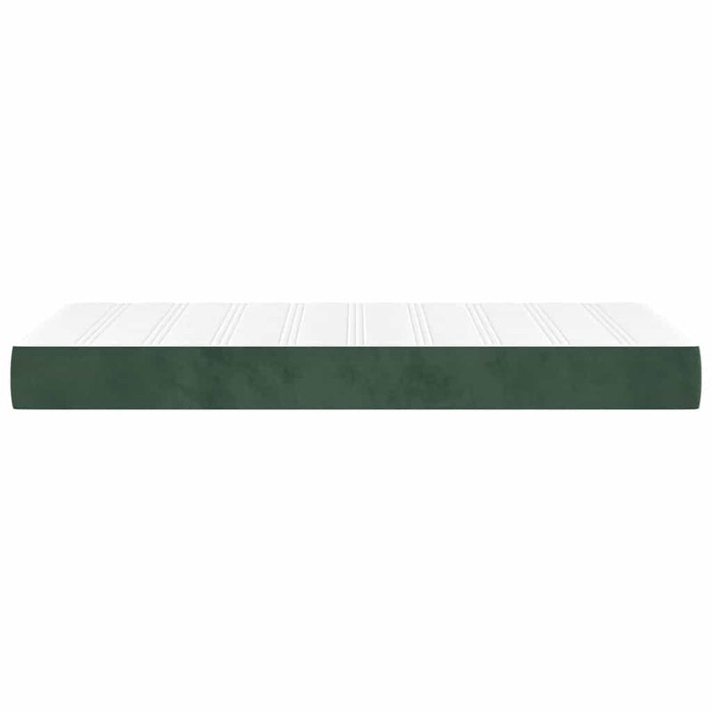 Saltea cu arcuri buzunar, fermitate medie, verde închis, 90x210x20 cm, catifea