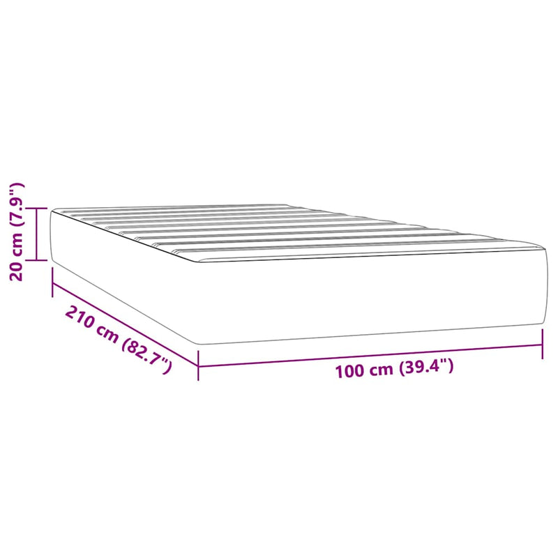 Saltea cu arcuri împachetate 100 x 210 x 20 cm Negru