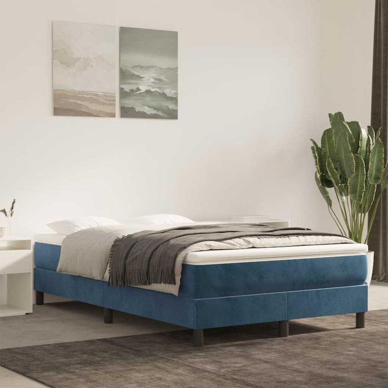 Saltea cu arcuri împachetate 120 x 210 x 20 cm Albastru închis