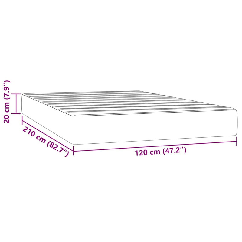 Saltea cu arcuri împachetate 120 x 210 x 20 cm Roz