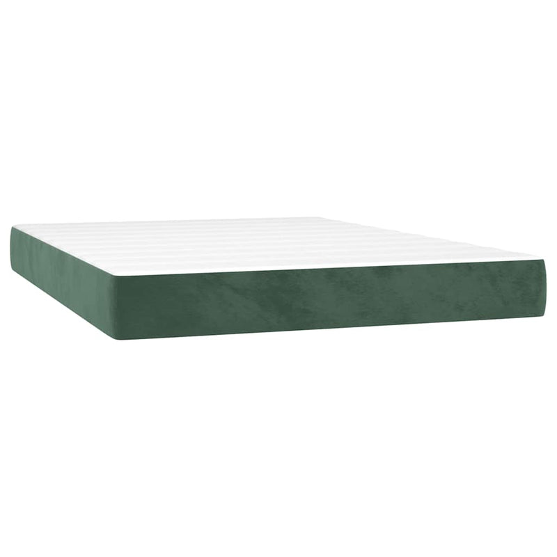Saltea cu arcuri împachetate 140 x 210 x 20 cm Verde închis