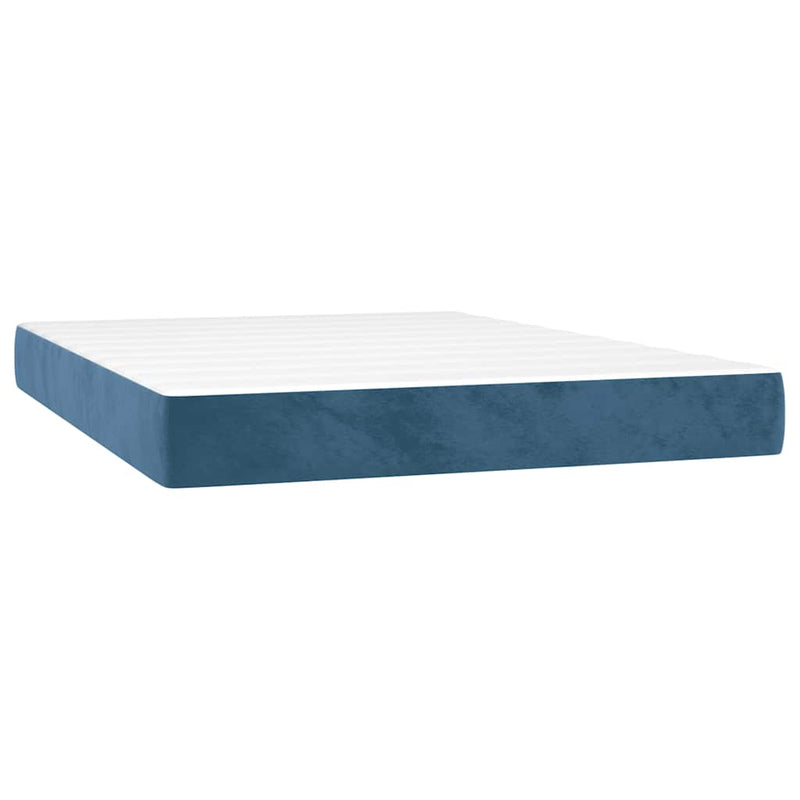 Saltea cu arcuri împachetate 210 x 140 x 20 cm Albastru închis