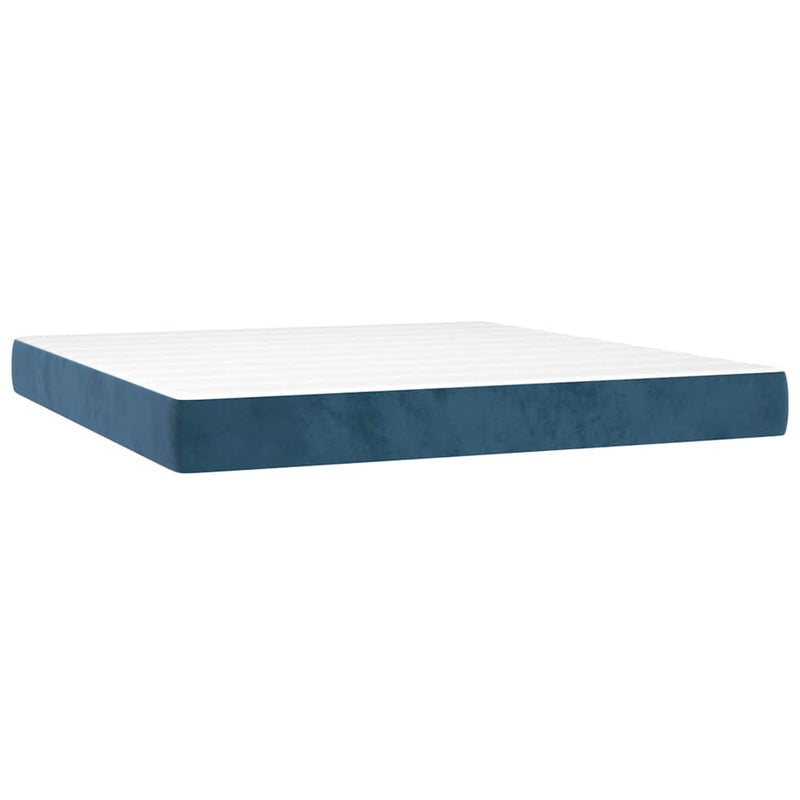 Saltea cu arcuri împachetate 160 x 210 x 20 cm Albastru închis