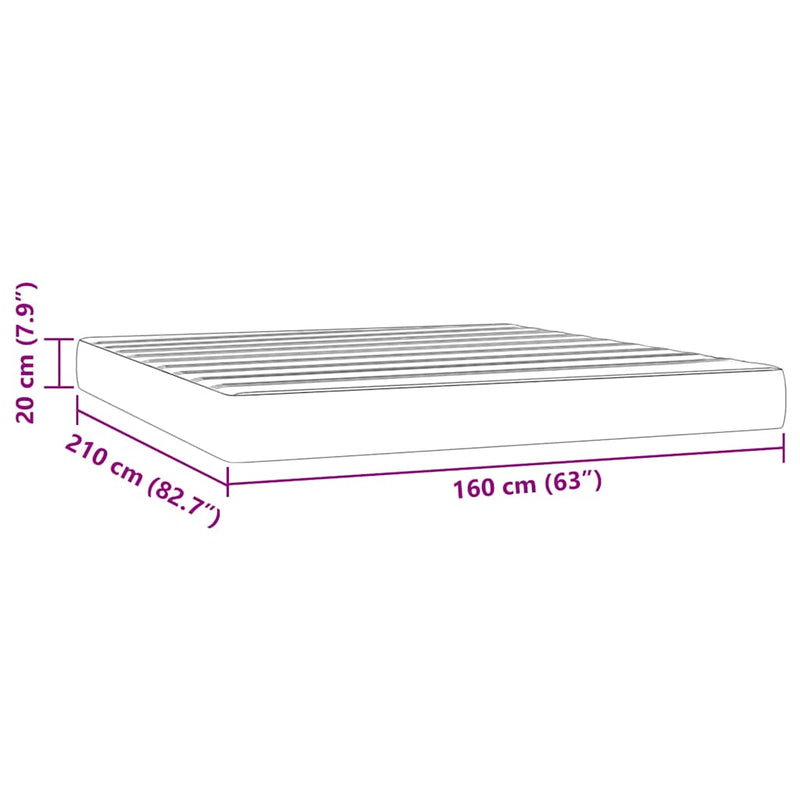 Saltea cu arcuri împachetate 160 x 210 x 20 cm Albastru închis