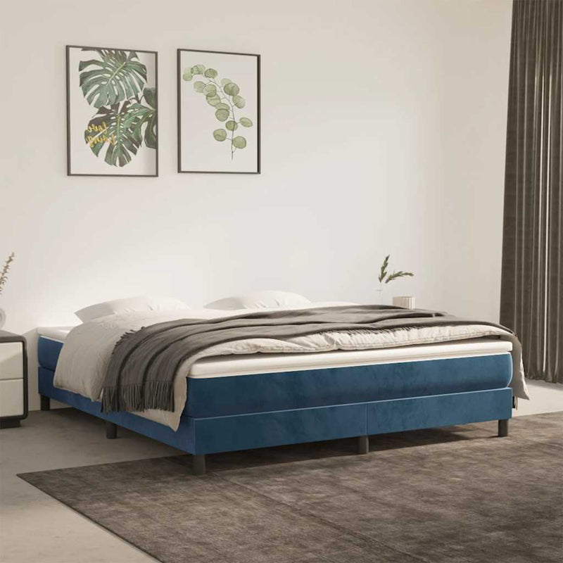 Saltea cu arcuri împachetate 160 x 210 x 20 cm Albastru închis