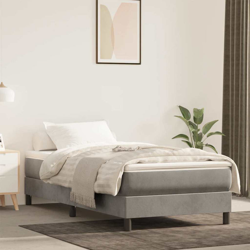 Saltea cu arcuri împachetate 100 x 220 x 20 cm Gri deschis