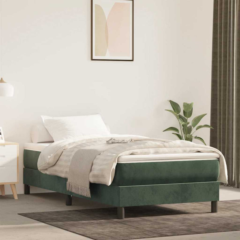 Saltea cu arcuri împachetate 100 x 220 x 20 cm Verde închis