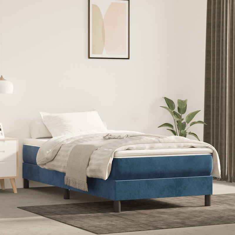 Saltea cu arcuri împachetate 100 x 220 x 20 cm Albastru închis