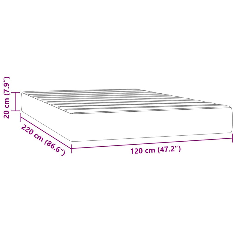 Saltea cu arcuri împachetate 120 x 220 x 20 cm Verde închis