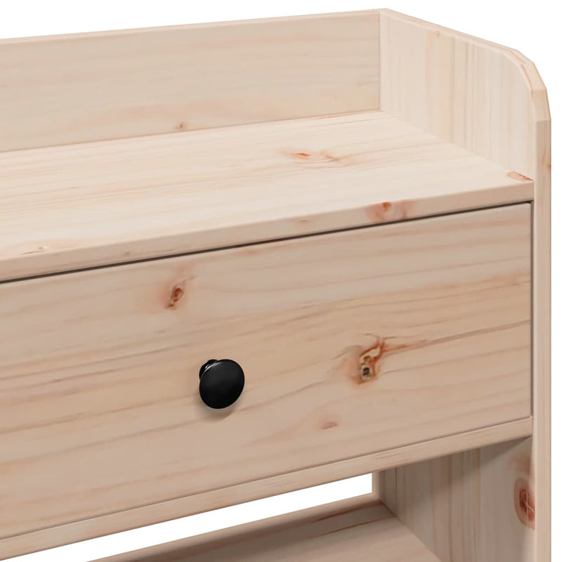 Tăblie de pat cu depozitare, 135 cm, lemn masiv de pin