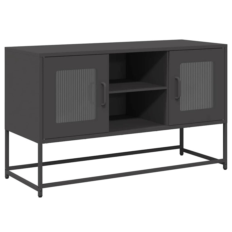 Dulap TV, negru, 68,5x39x60,5 cm, oțel