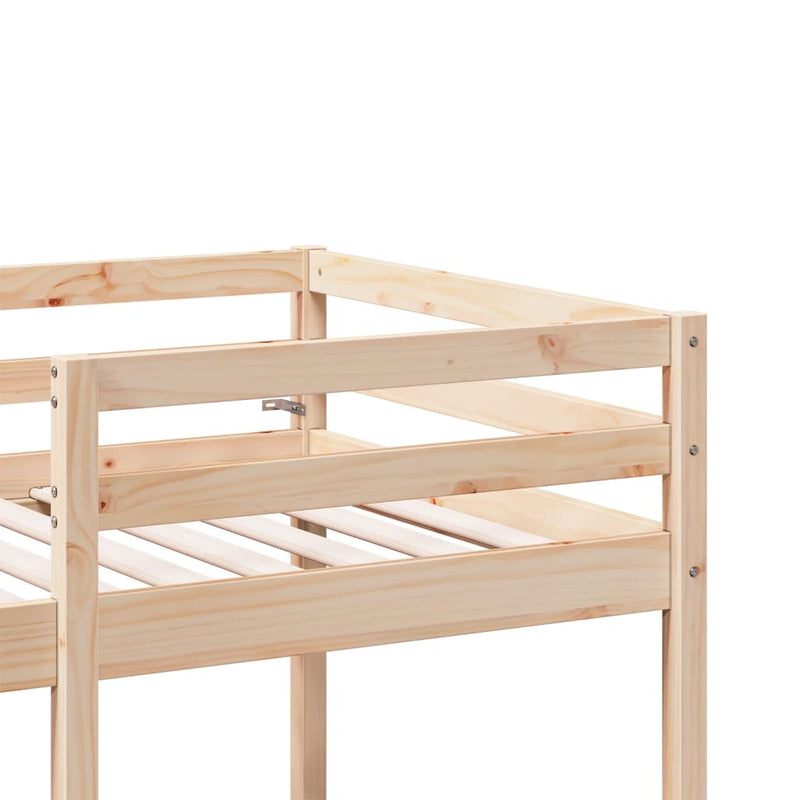 Cadru pat etajat, birou/scaune, 90x190 cm, lemn masiv pin