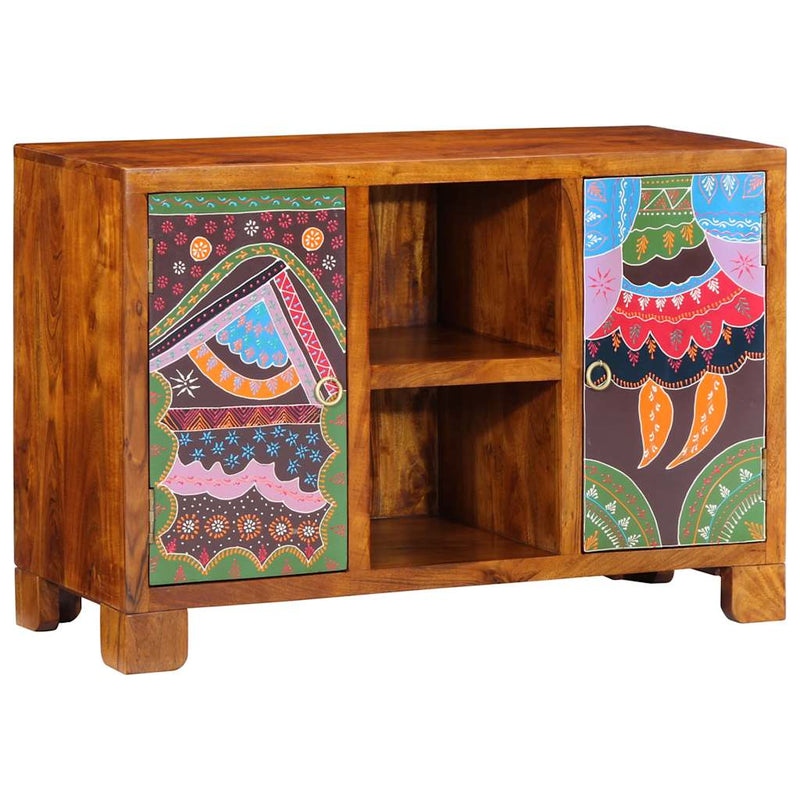 Bufetă multicolor 90x35x60 din lemn masiv de salcâm